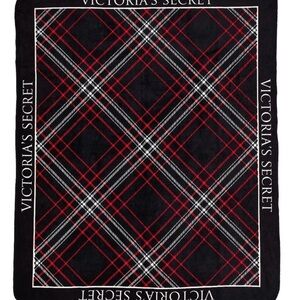 Victoria's Secret Black and Red Plaid Throw NEW!